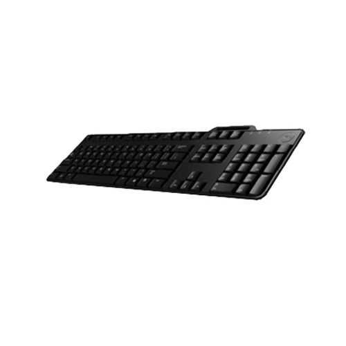 Un teclado negro con teclado numérico e inclinación.