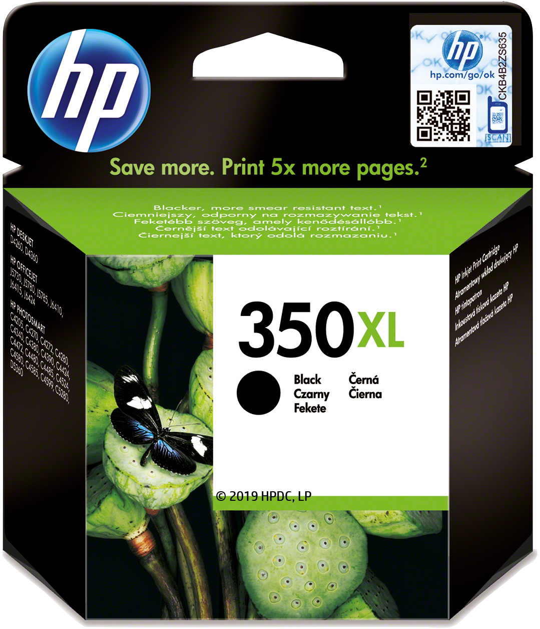 Cartucho de tinta - HP 350 XL, Negro, CB336EE