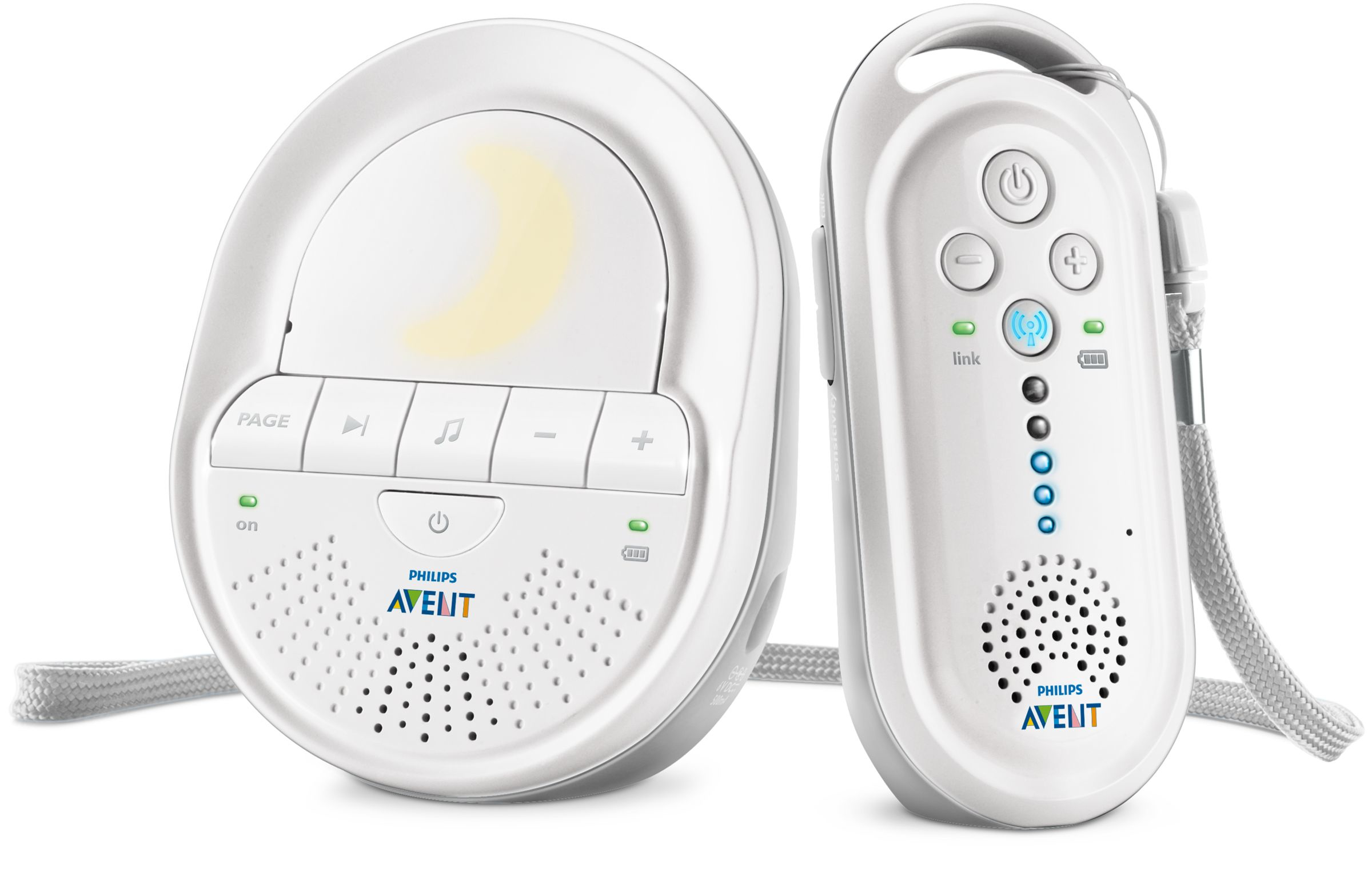 Vigilabebés - Philips SCD506 DECT, Función intercomunicador, Luz de compañía, Nanas, Blanco