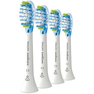 PHILIPS SONICARE C3 Premium Plaque Defence HX9044/17 (4 pièces) - Brossettes enfichables (Blanc)