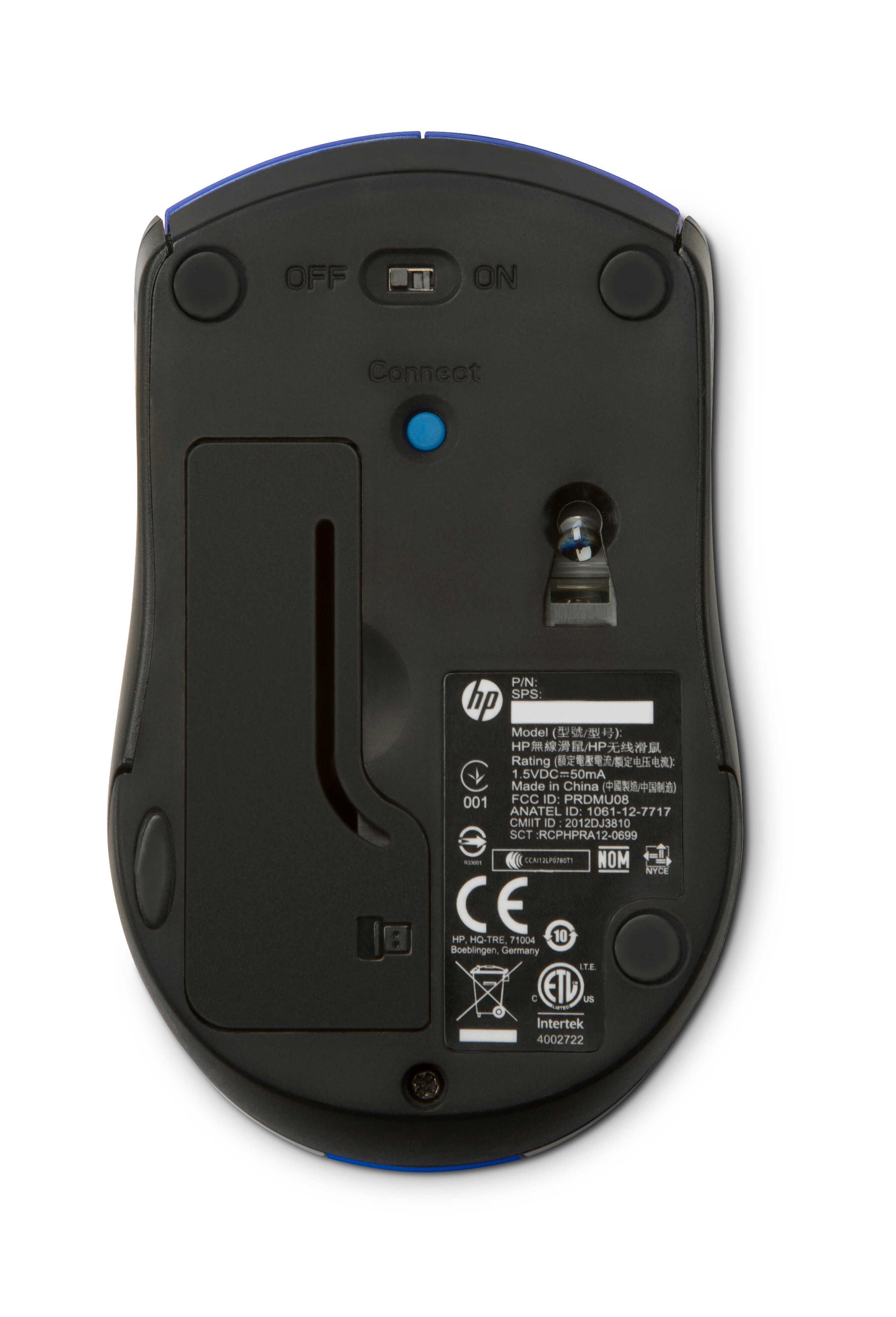 Ratón inalámbrico - HP X3000, 1.200 ppp, Agarres texturizados, Azul cobalto