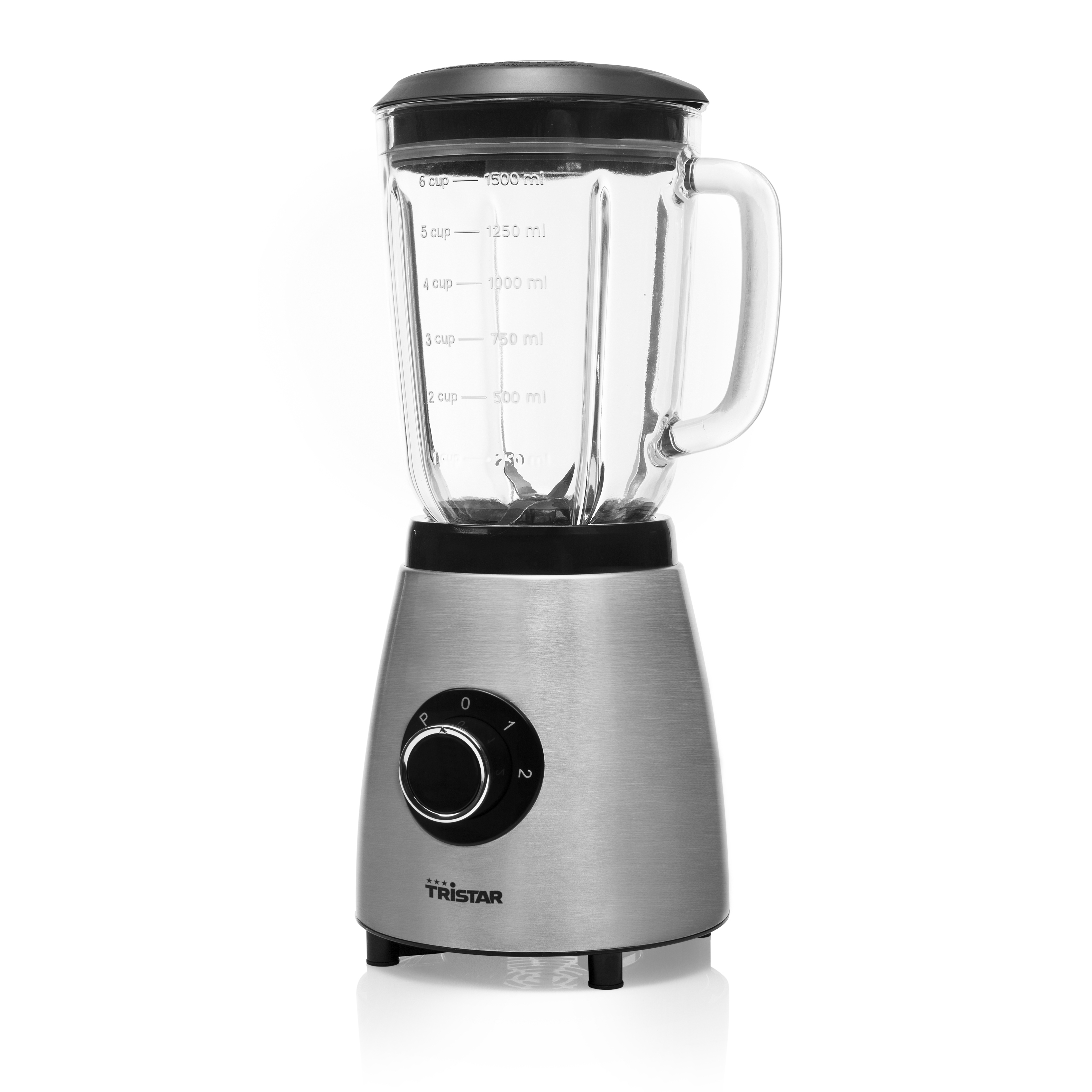 Batidora de vaso - Tristar BL-4458, 500 W, 1.5 L, 2 velocidades, Acero inoxidable