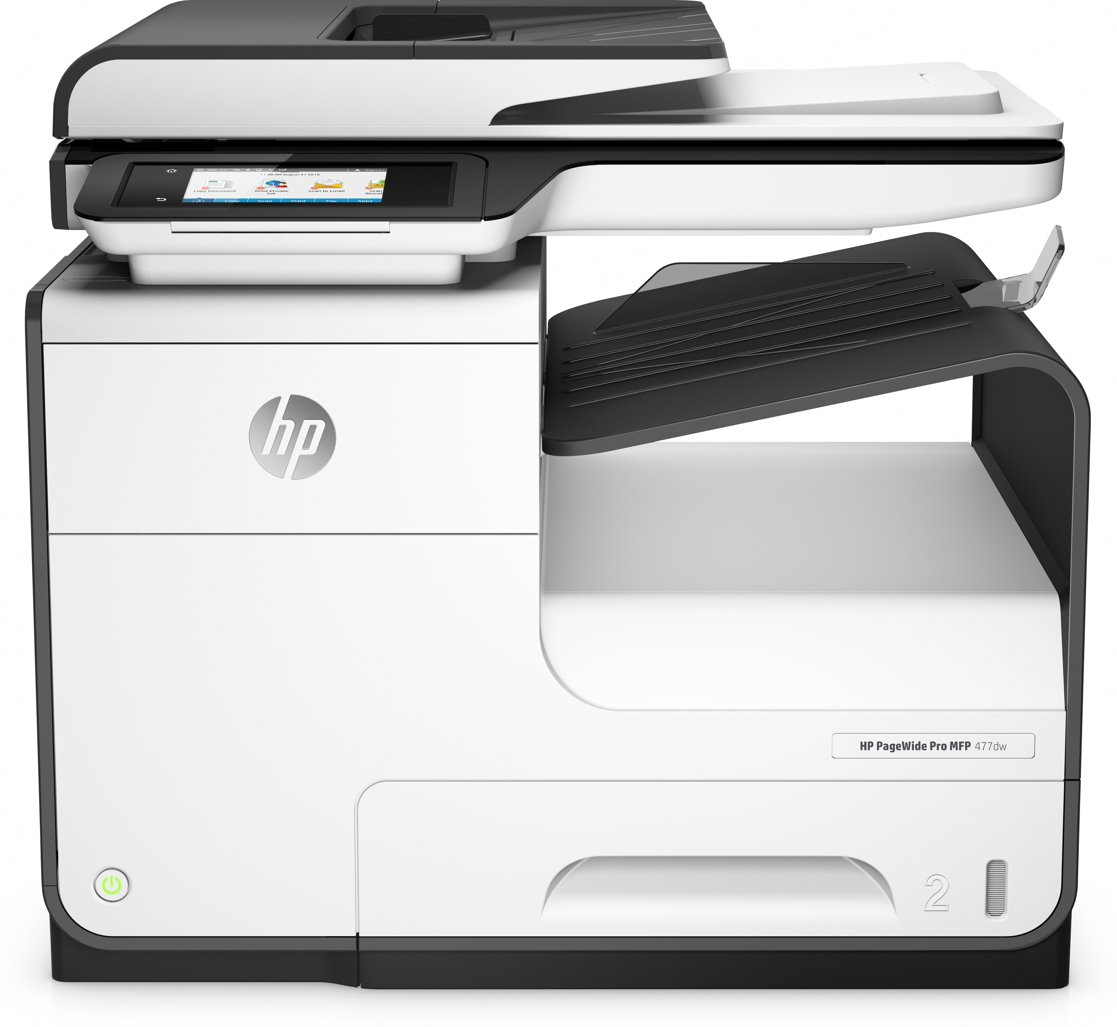 Impresora multifunción - HP PageWide Pro 477dw, Color, Doble cara, 55 ppm, 2400 x 1200, WiFi, 768 MB
