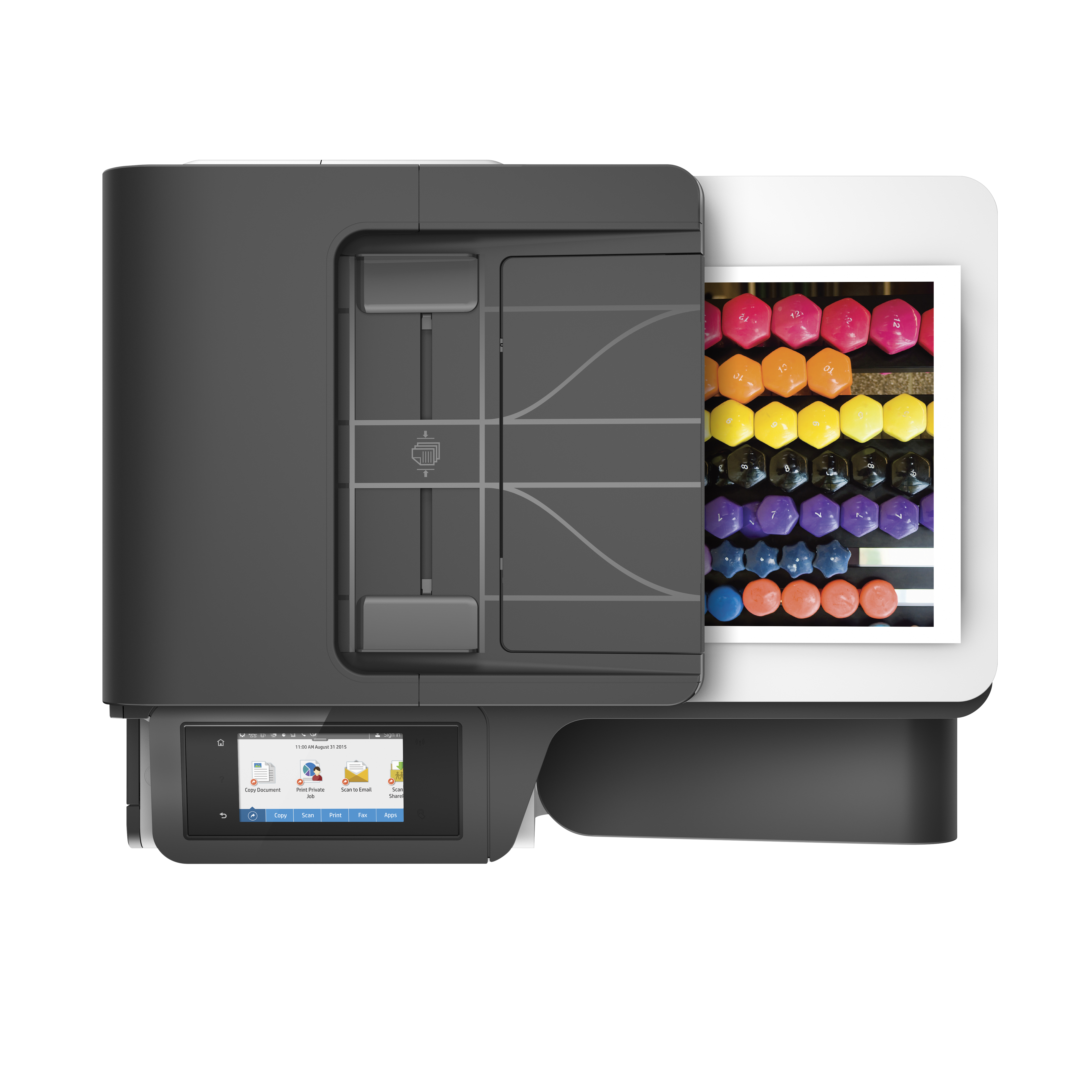Impresora multifunción - HP PageWide Pro 477dw, Color, Doble cara, 55 ppm, 2400 x 1200, WiFi, 768 MB
