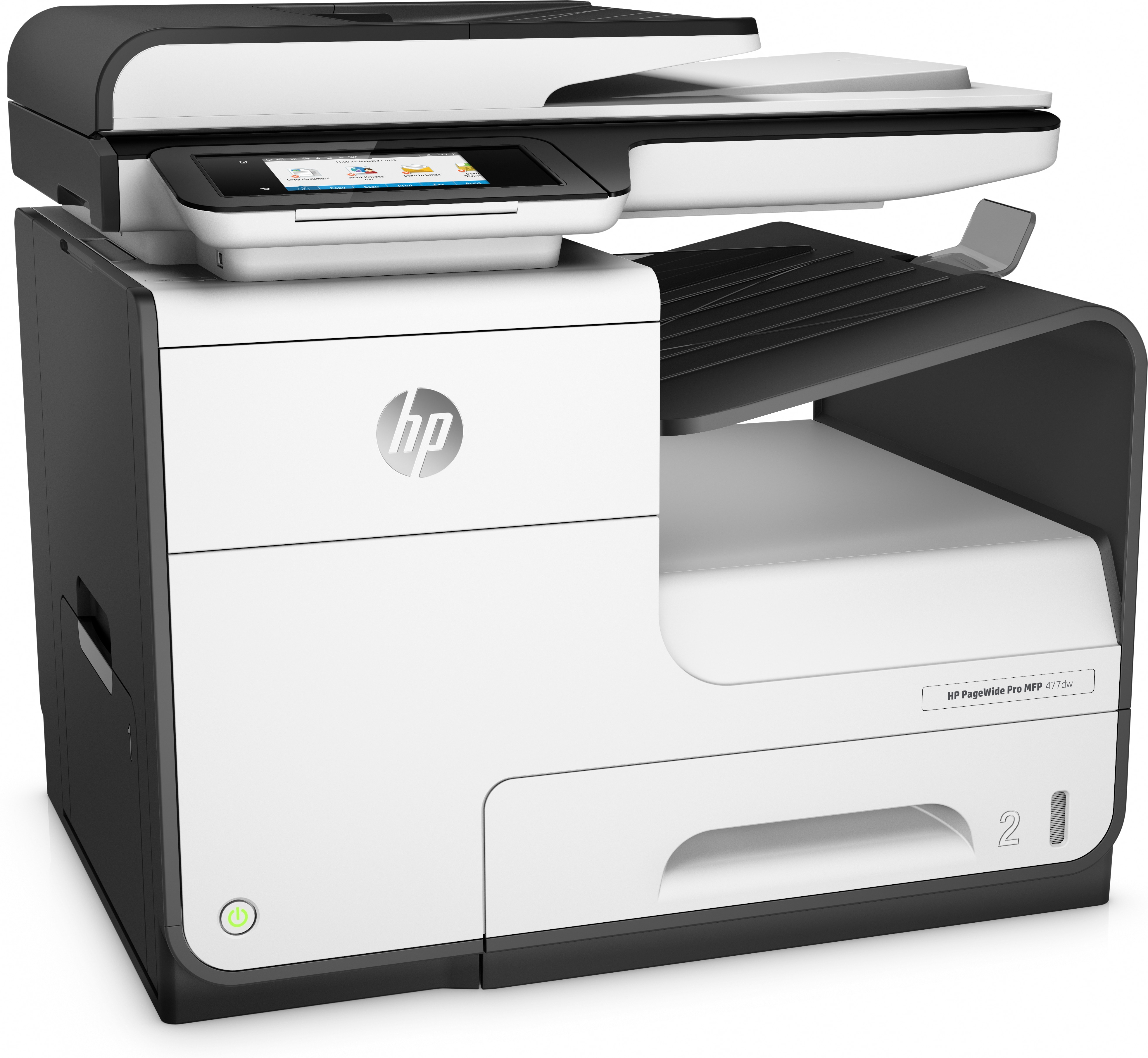 Impresora multifunción - HP PageWide Pro 477dw, Color, Doble cara, 55 ppm, 2400 x 1200, WiFi, 768 MB