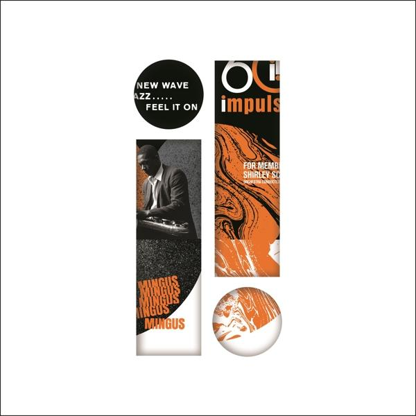 Pochette d'album avec photos en noir et blanc. Le texte dit "New Wave Jazz...Feel it on" et "Mingus".