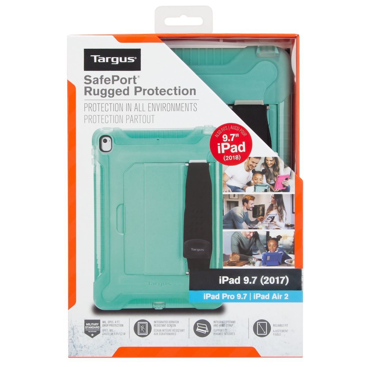 Carcasa para iPad - Targus SafePort Rugged Case para iPad (2017/2018), 9.7", iPad Pro y