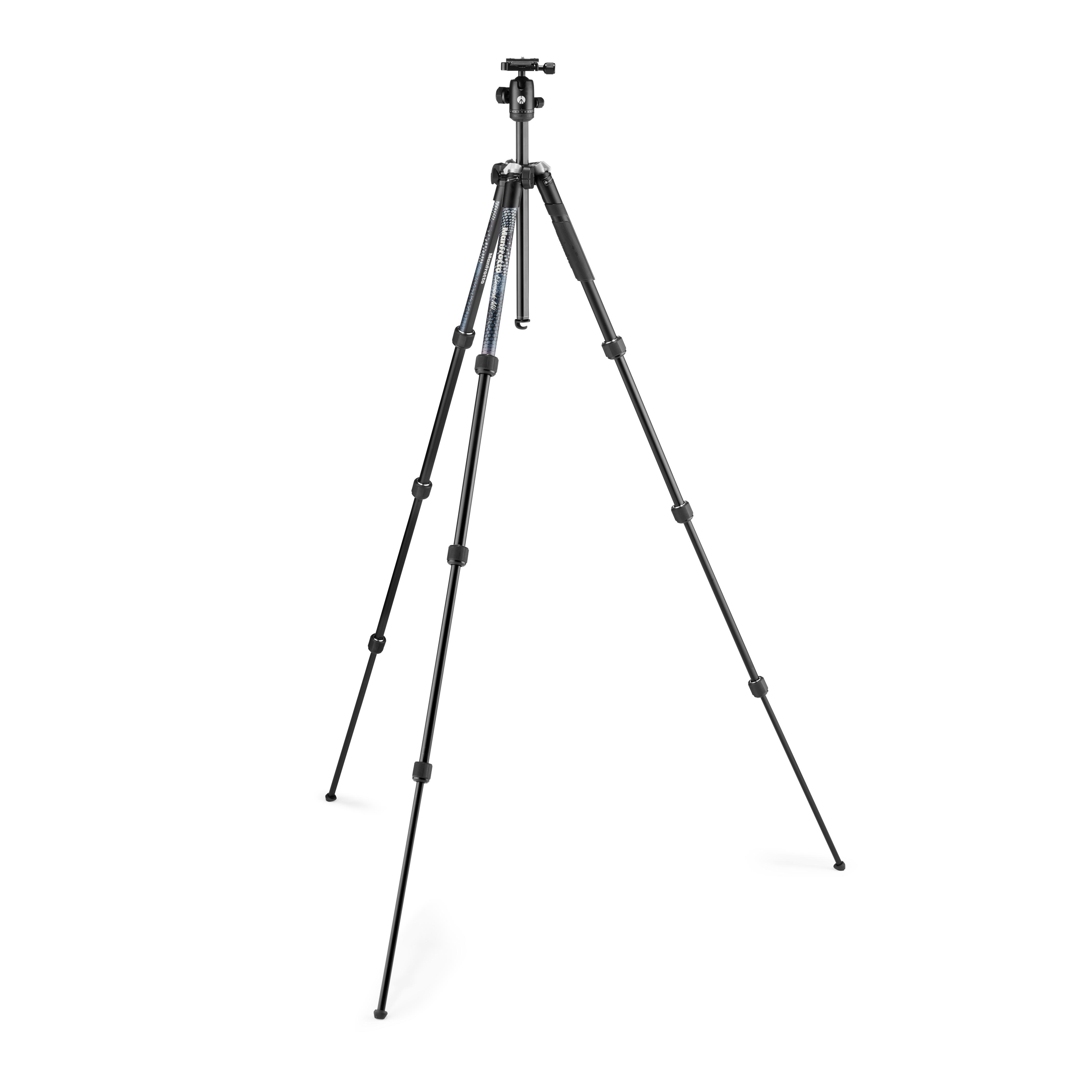 MANFROTTO Element MII Mobile Bluetooth Dreibein Stativ, Schwarz, Höhe offen bis 1600 mm
