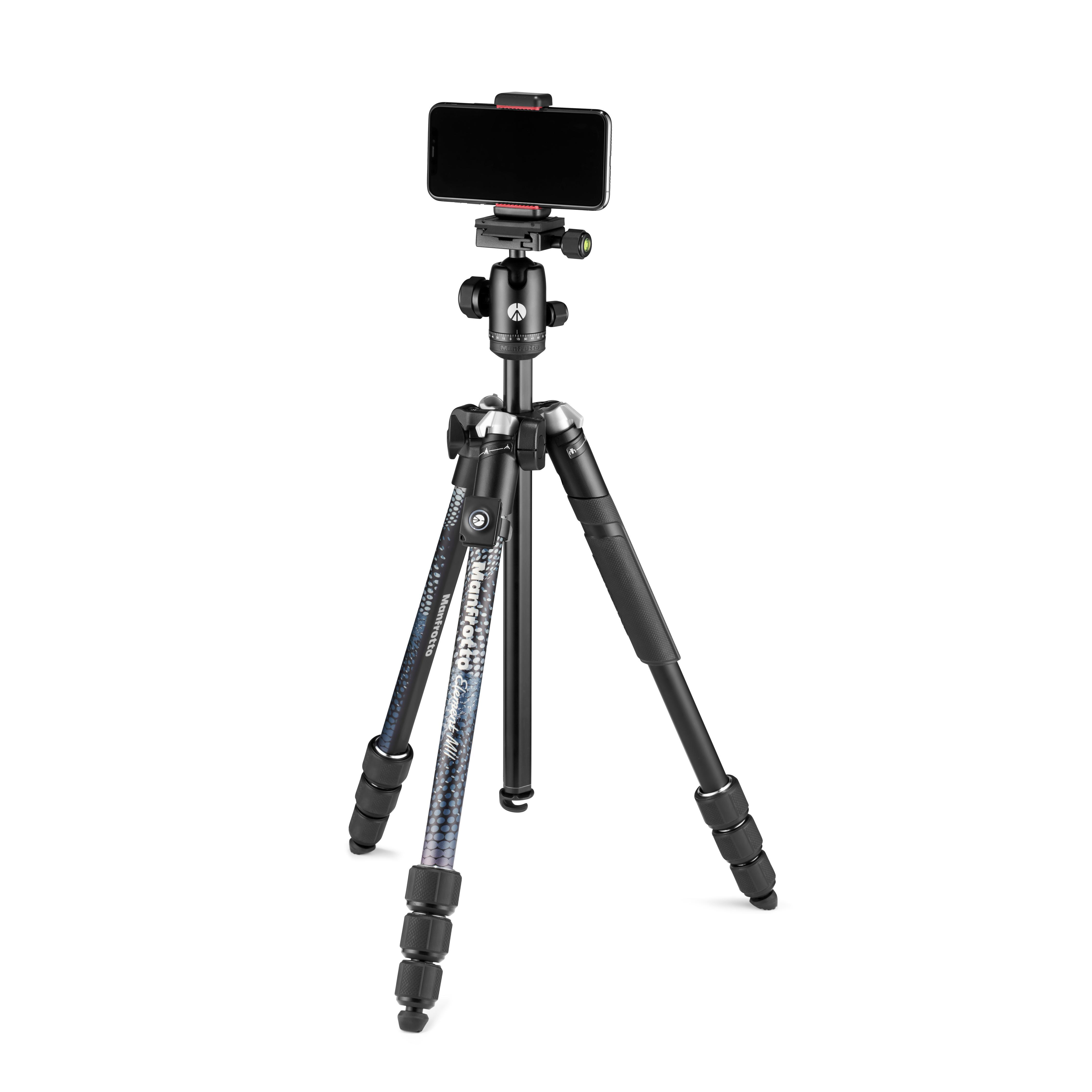MANFROTTO Element MII Mobile Bluetooth Dreibein Stativ, Schwarz, Höhe offen bis 1600 mm