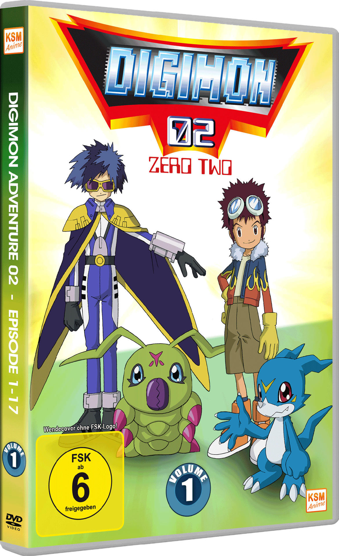 Digimon Adventure 02: Zero Two DVD-Cover mit Charakteren und Logo.