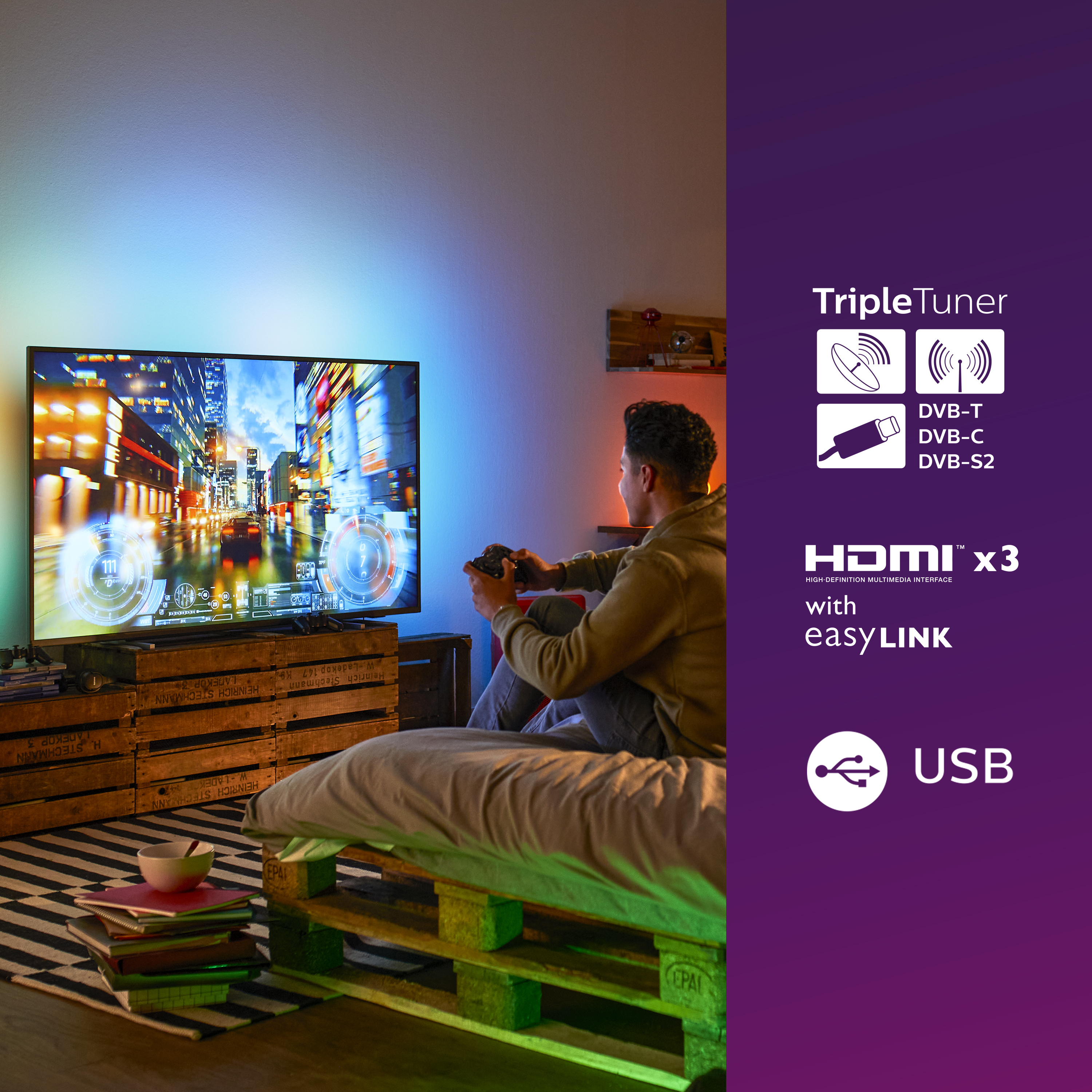 PHILIPS 50PUS7805 50'' 126 Ekran Uydu Alıcılı Smart Ambilight 4K Ultra HD LED TV