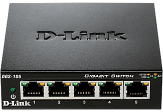 D-LINK Switch 5x1000Mbps Fémházas Asztali, DGS-105/E