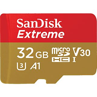 SANDISK Extreme - Carte mémoire  (32 GB, 160 MB/s, Rouge/Or)