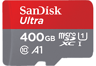 SANDISK Ultra - Carte mémoire  (400 GB, 120 MB/s, Gris/Rouge)