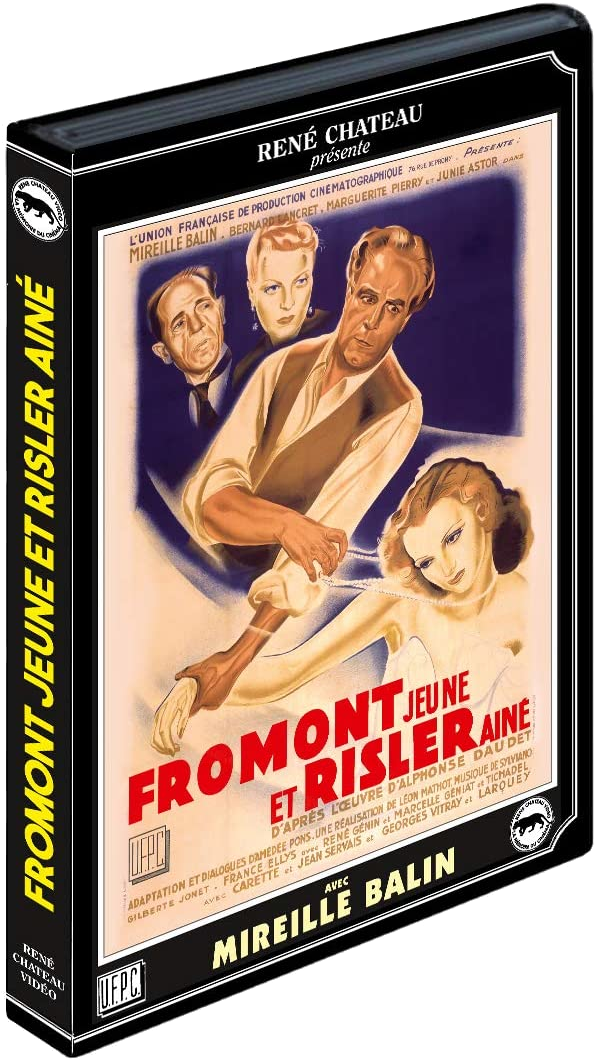 Film DVD-hoes: Vintage filmposter met acteurs en tekst in het Frans.