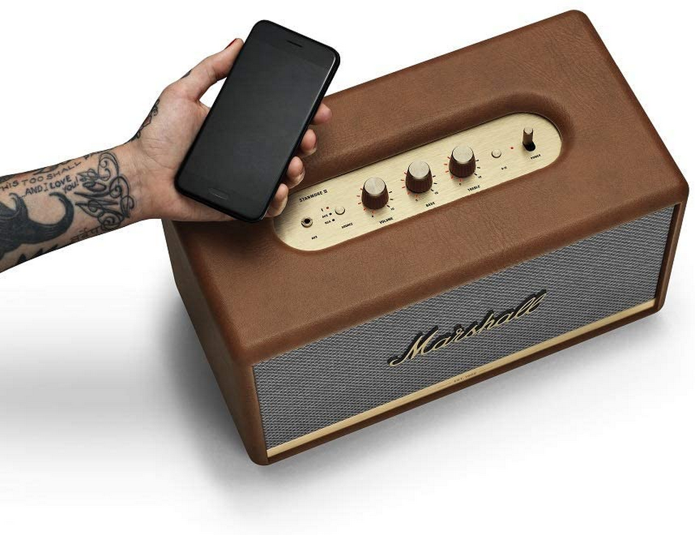 Altavoz inalámbrico - Marshall Stanmore II, 36 W, Bluetooth 5.0, aptX, Multi-host, App, Marrón