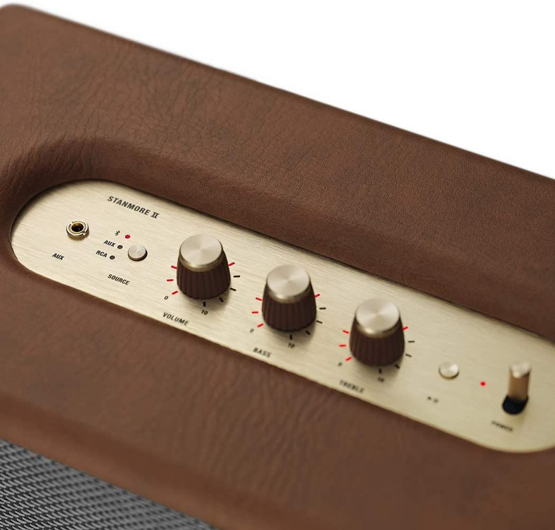 Altavoz inalámbrico - Marshall Stanmore II, 36 W, Bluetooth 5.0, aptX, Multi-host, App, Marrón