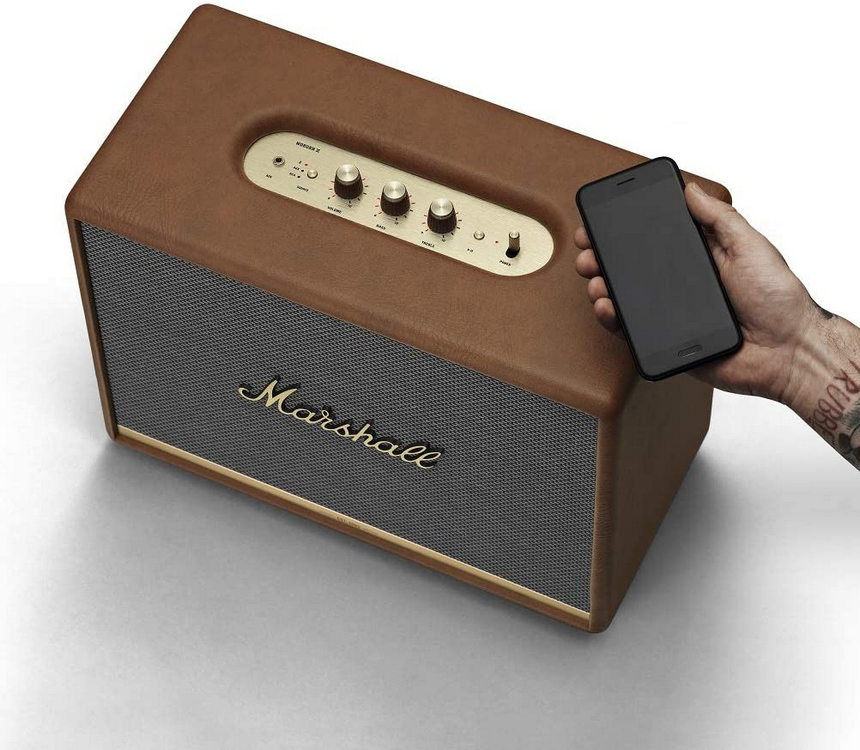 Altavoz inalámbrico - Marshall Woburn II, 110 W, Bluetooth 5.0, aptX, Multi-host, App, Marrón