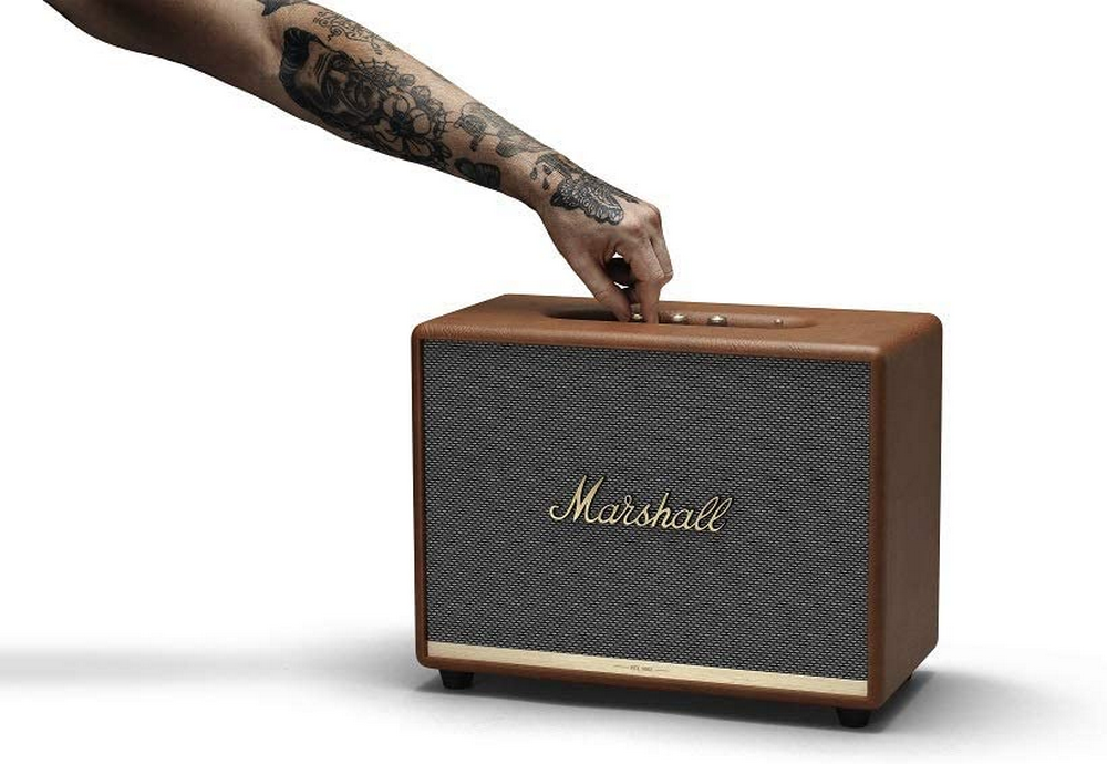 Altavoz inalámbrico - Marshall Woburn II, 110 W, Bluetooth 5.0, aptX, Multi-host, App, Marrón
