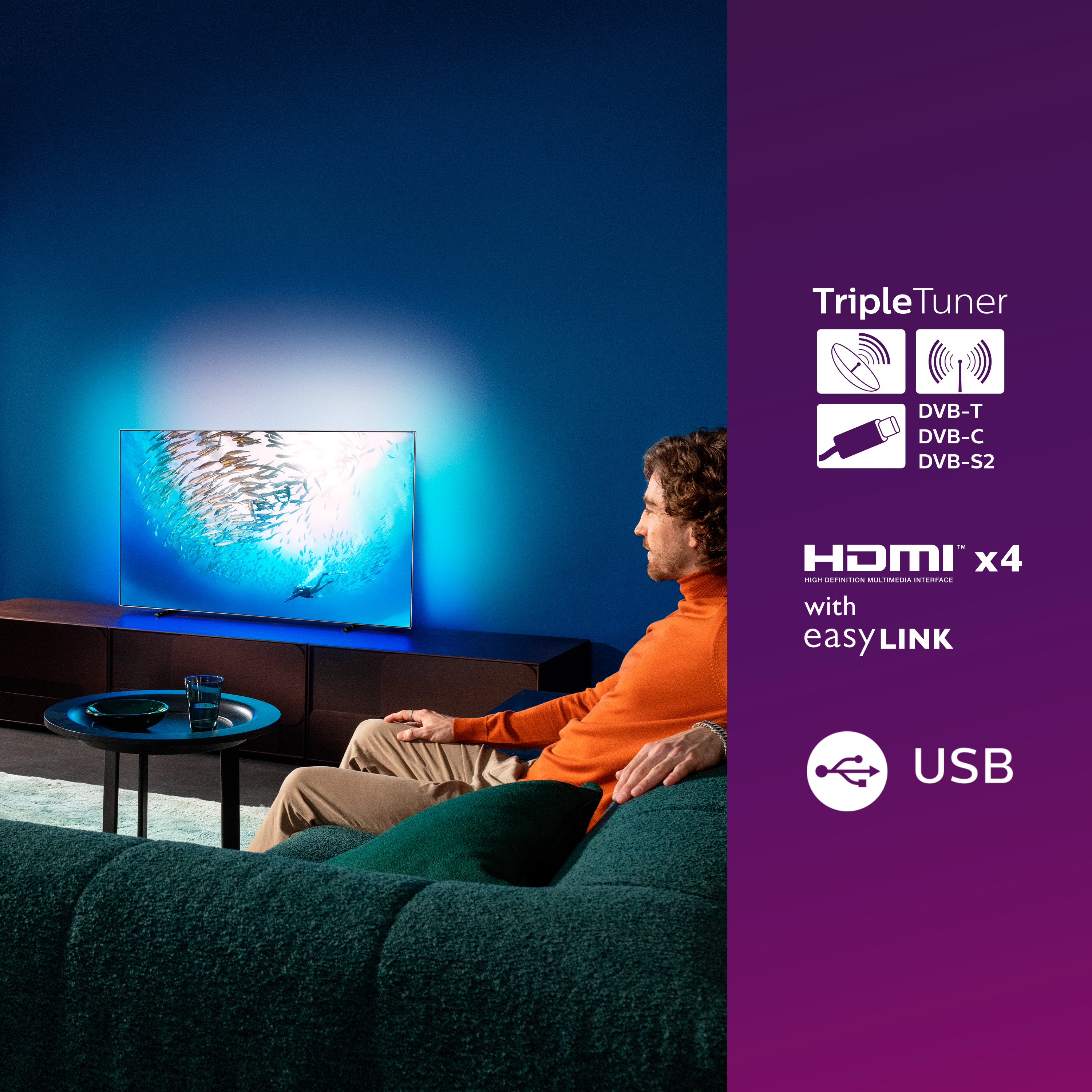 PHILIPS 55OLED805 55'' 139 Ekran Uydu Alıcılı Android Smart 4K Ultra HD OLED TV 