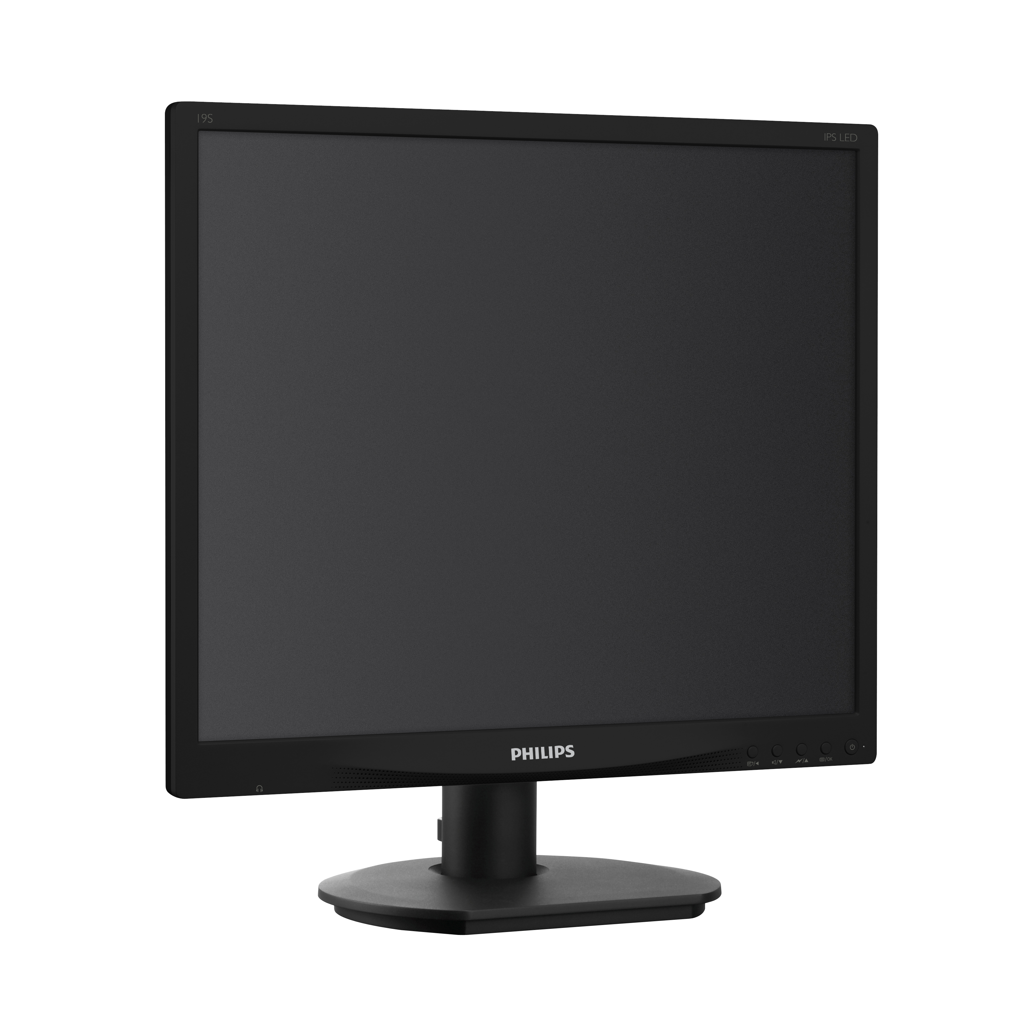 Siyah bilgisayar monitörü. Philips markası, siyah standlı. IPS LED. Siyah ekran.