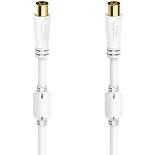 Cable de antena - Hama 00205247, Coaxial, 100 dB, 3 m, Blanco