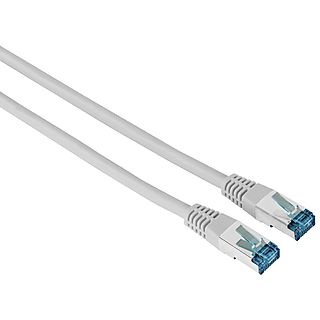 Cable de red - Hama 00200925, 10 m, 1 GBit/s, F/UTP, CAT 6, Enchufe RJ45, Gris