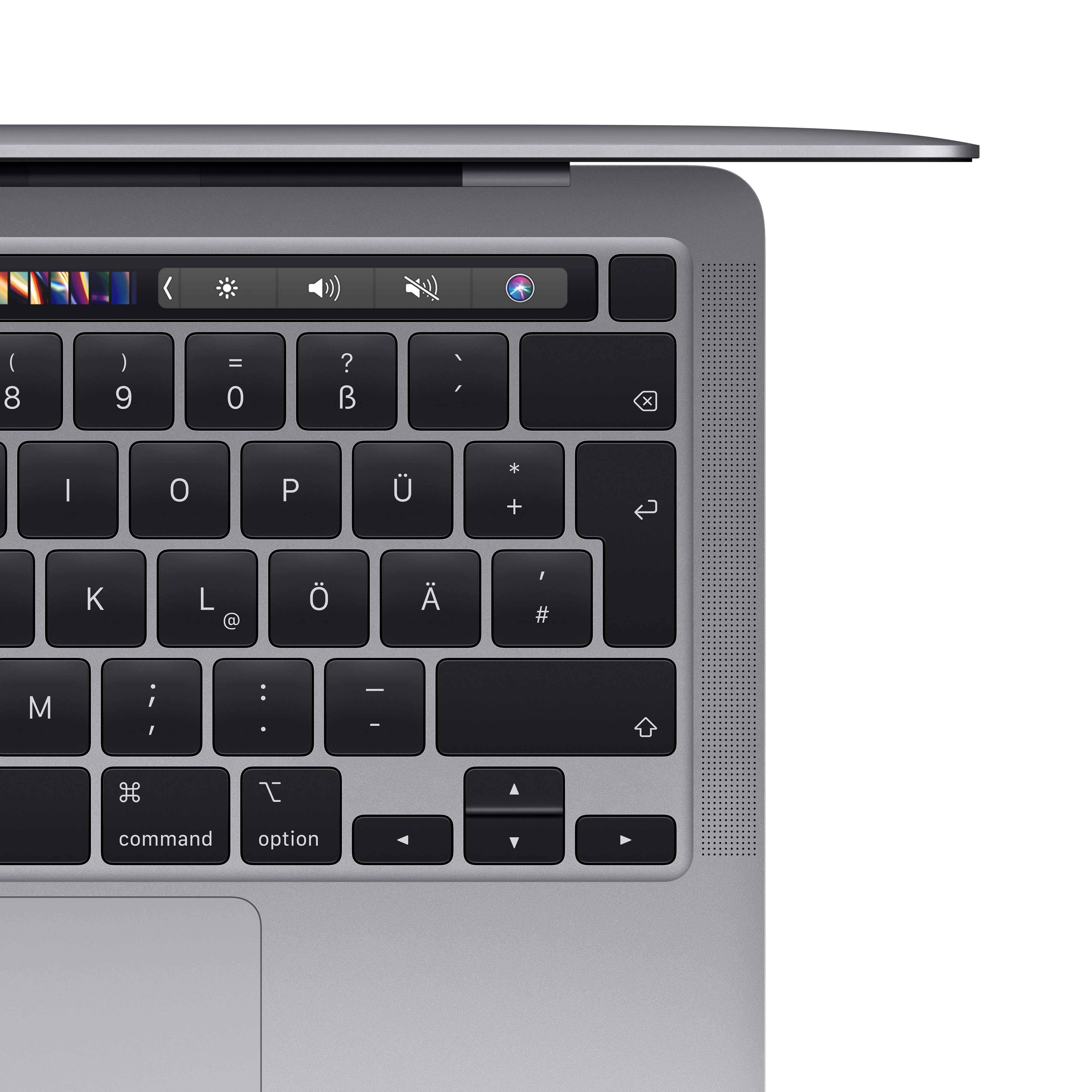 APPLE MacBook Pro (2020) MYD92D/A, Notebook mit 13,3 Zoll Display, Apple M1 Prozessor, 8 GB RAM, 512 GB SSD, M1 GPU, Space Grau