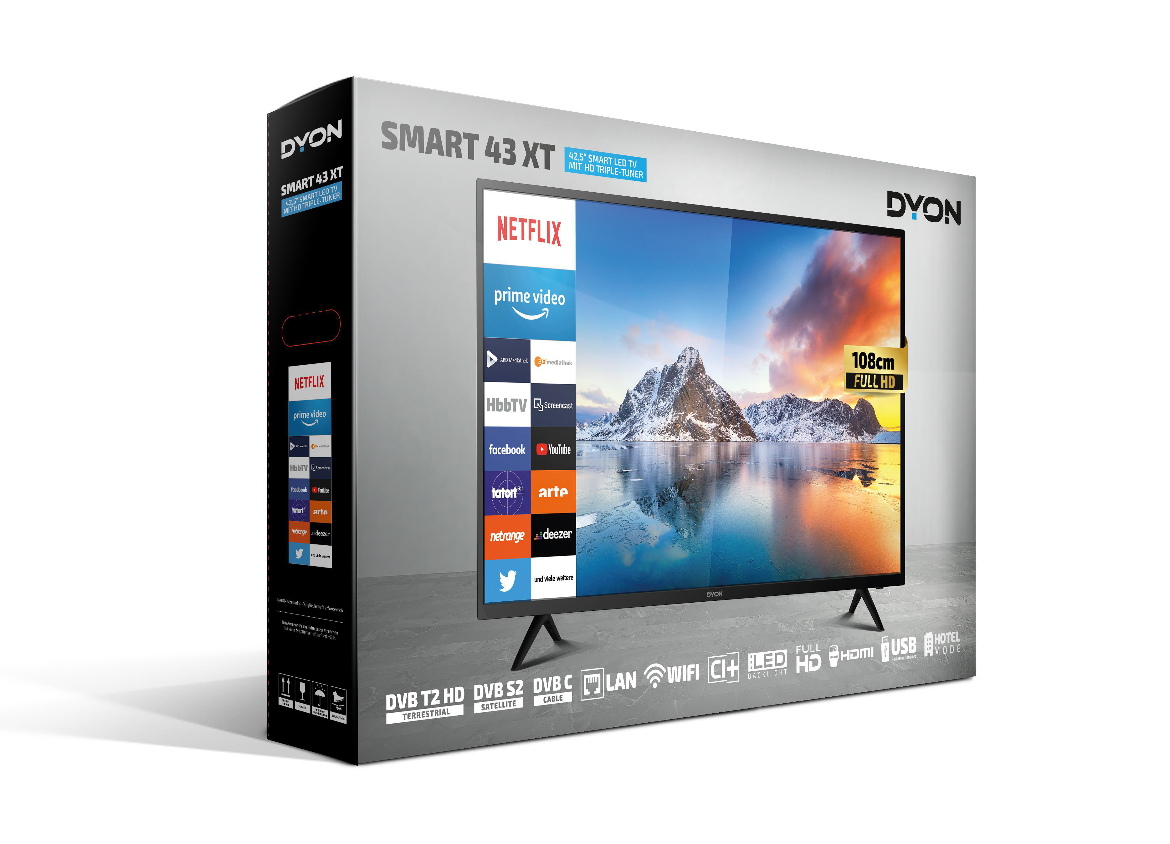 DYON SMART 43 XT V2 LED TV (Flat, 42,5 Zoll / 108 cm, Full-HD, SMART TV)