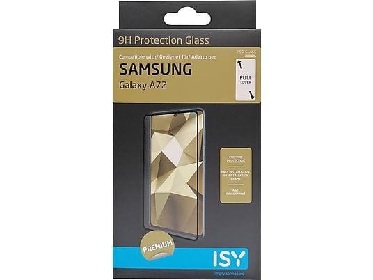 ISY Schermbeschermer Tempered Glass Galaxy A72 Zwart (IPG 5115-2.5D)