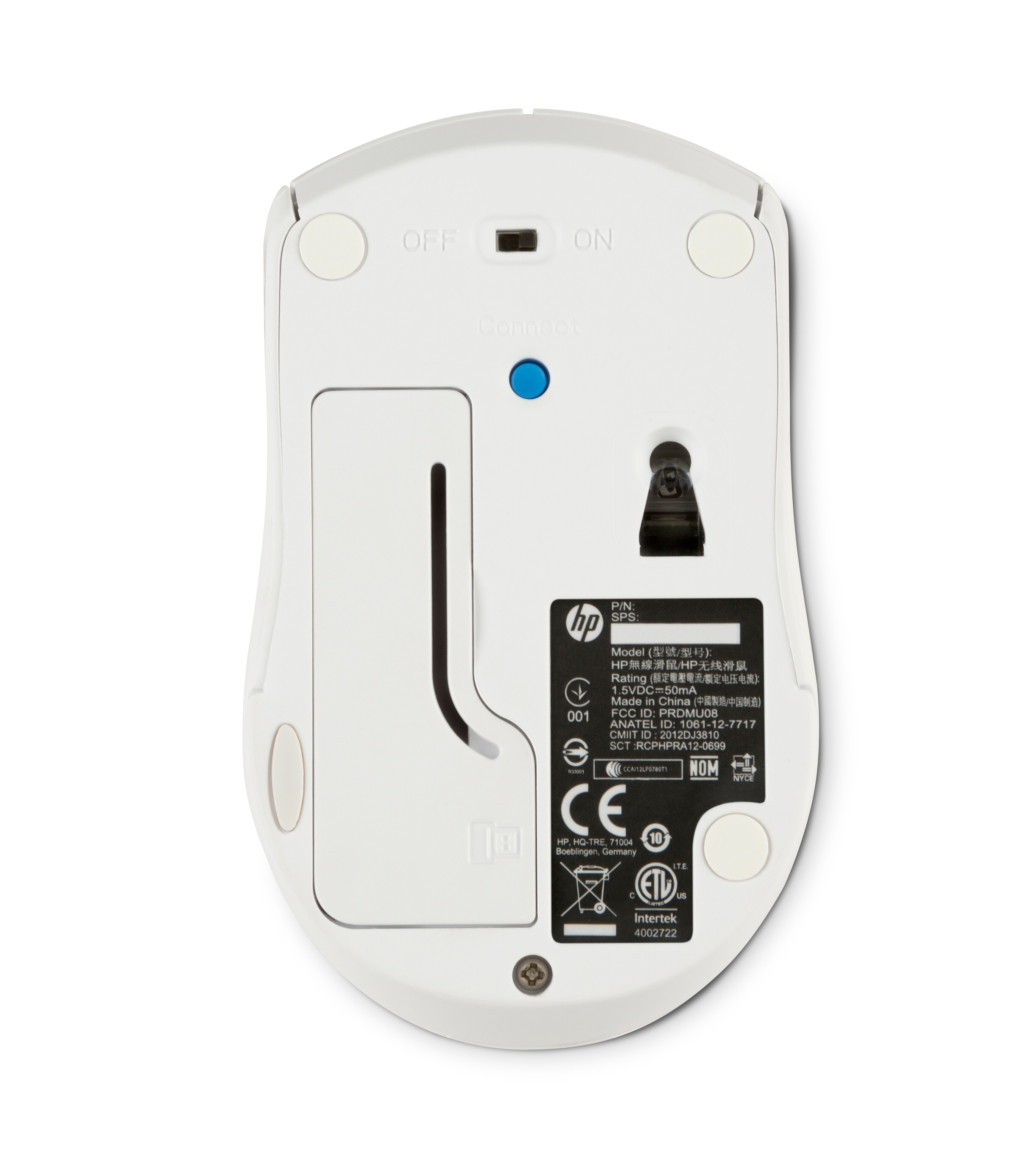 Ratón inalámbrico - HP X3000, 1.200 ppp, Agarres texturizados, Blanco