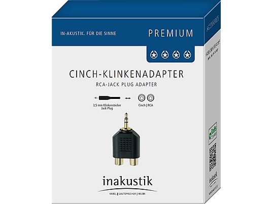 INAKUSTIK/MONITOR 81381 - Adaptateur Jack (Noir/Or)