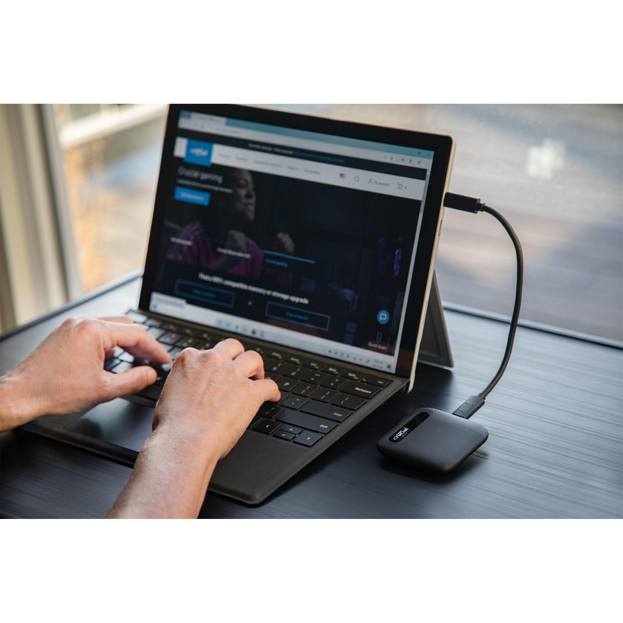 CRUCIAL X6 USB 3.1 Gen 2 Typ-C (10 GB/s) Festplatte, 4 TB SSD, extern, Schwarz