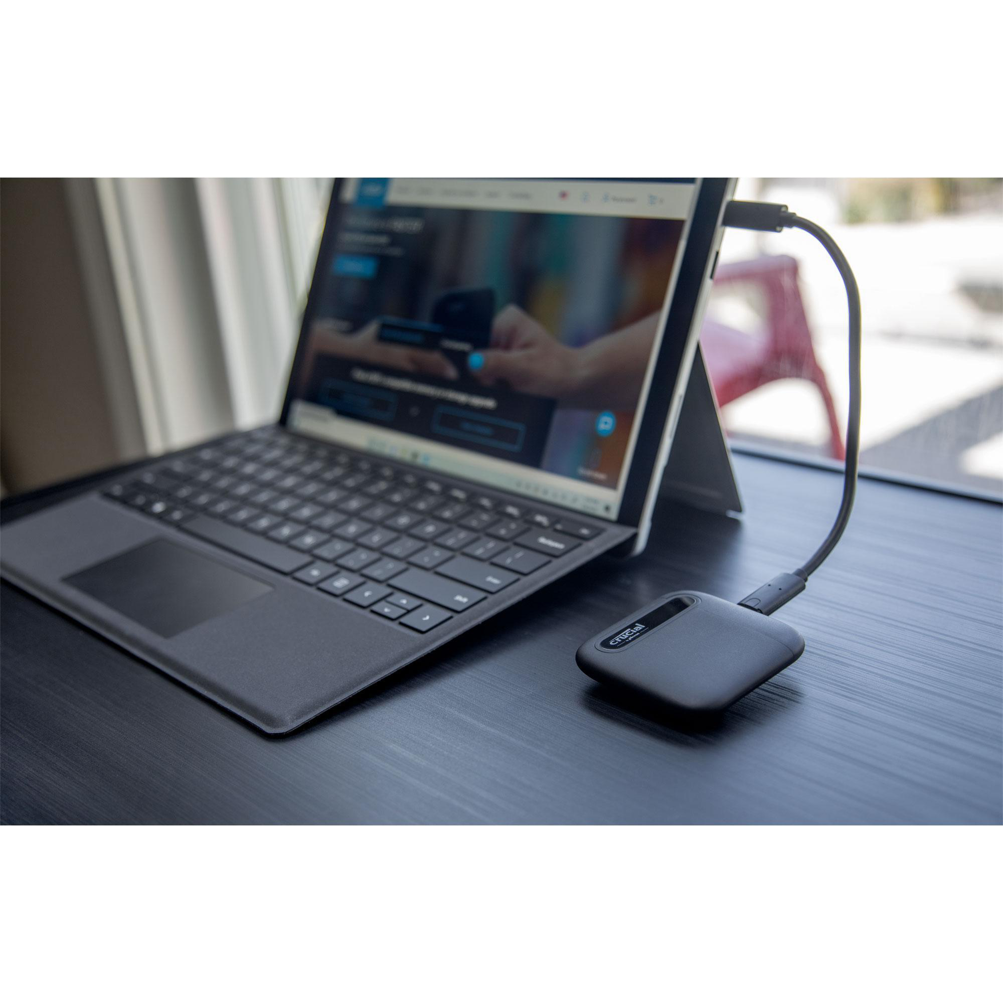 CRUCIAL X6 USB 3.1 Gen 2 Typ-C (10 GB/s) Festplatte, 4 TB SSD, extern, Schwarz