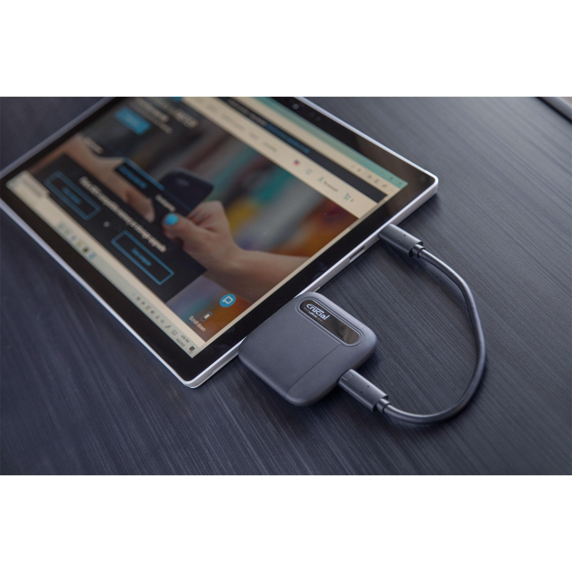 CRUCIAL X6 USB 3.1 Gen 2 Typ-C (10 GB/s) Festplatte, 4 TB SSD, extern, Schwarz
