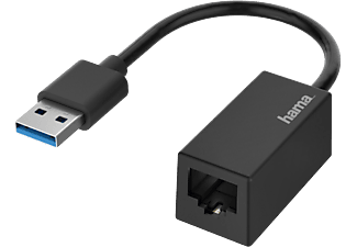 Adaptador | Hama 00200325, De USB RJ45 Ethernet Gigabit V2, 1 Gbit/s, Negro