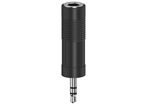 Adaptador - Hama 00205196, De Jack 3.5 mm conector a Jack 6.3 mm enchufe, Negro