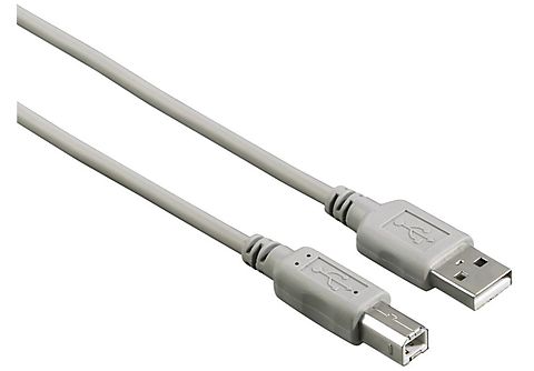 Cable USB - Hama 00200900, 1.5 m, De USB-A a USB-B, USB 2.0, 480 MBit/s, Negro