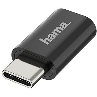 Adaptador USB - Hama 00200310, USB-C, Micro USB, 480 Mbit/s, Negro