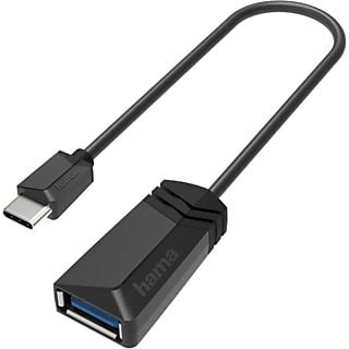 Adaptador USB - Hama 00200312, USB-C, USB-A, USB 3.2, OTG, 5000 Mbit/s, Negro