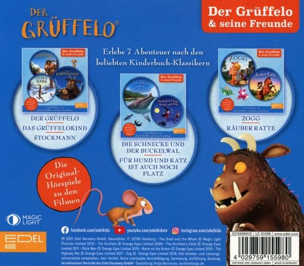 Rückseite einer DVD. Das Cover zeigt mehrere Zeichentrickfiguren für Kinder und Text auf Deutsch.