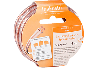 INAKUSTIK 003020006 LS 2x0.75mm2 6m - Câble haut-parleur (Transparent)