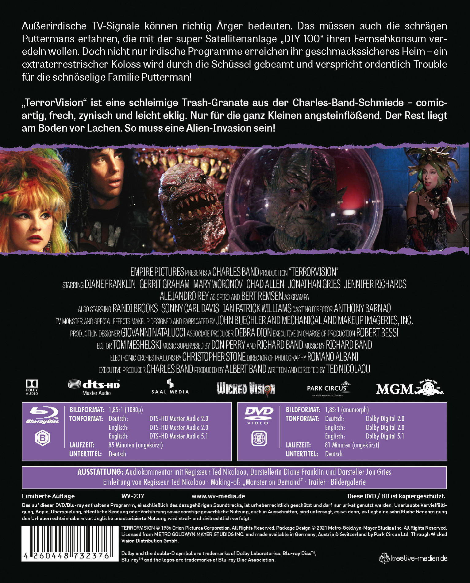 Ein Filmplakat mit einer Frau und einem Monster.
