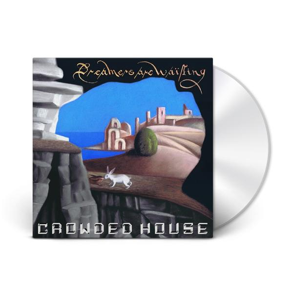 Cd-hoesje met een landschap met een konijn, kasteel en tekst.