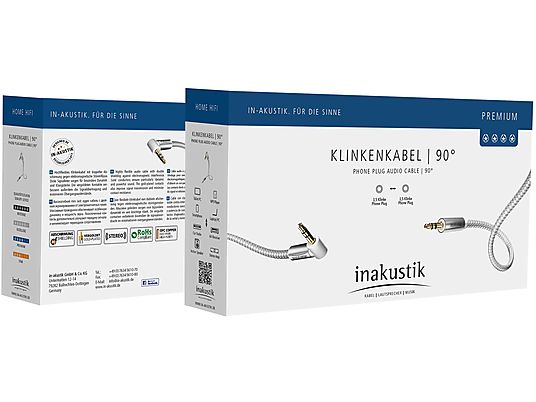 INAKUSTIK 4104015 - Câble Jack (Blanc/Argent)