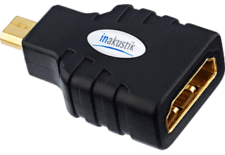 INAKUSTIK 45218 - HDMI Micro Adapter (Schwarz/Gold)