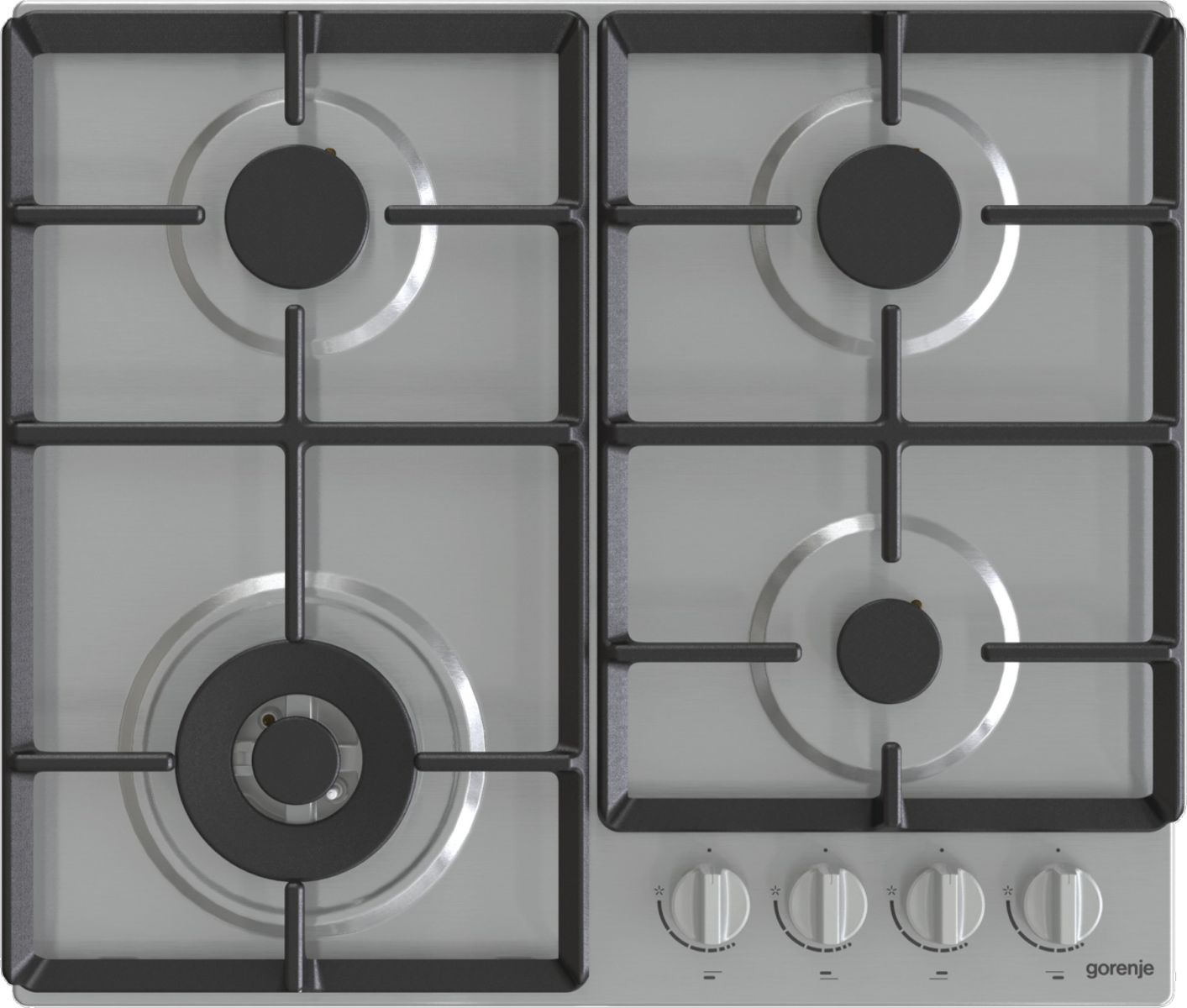 GORENJE GW641EX beépíthető gázfőzőlap, BigSurface, Wok égő, egykezes gázégő