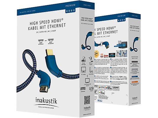 INAKUSTIK 0042505 - Câble HDMI (Bleu/Argent)