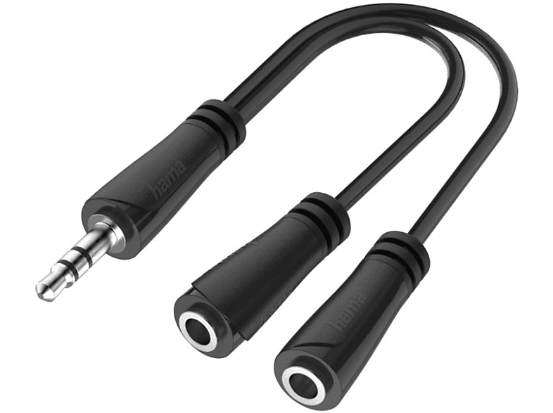 Adaptador  Hama 00205196, De Jack 3.5 mm conector a Jack 6.3 mm enchufe,  Negro