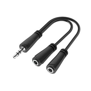 Adaptador cable de audio - Hama 00200349, De Jack de 3.5 mm a 2x Jack de 3.5 mm, Negro